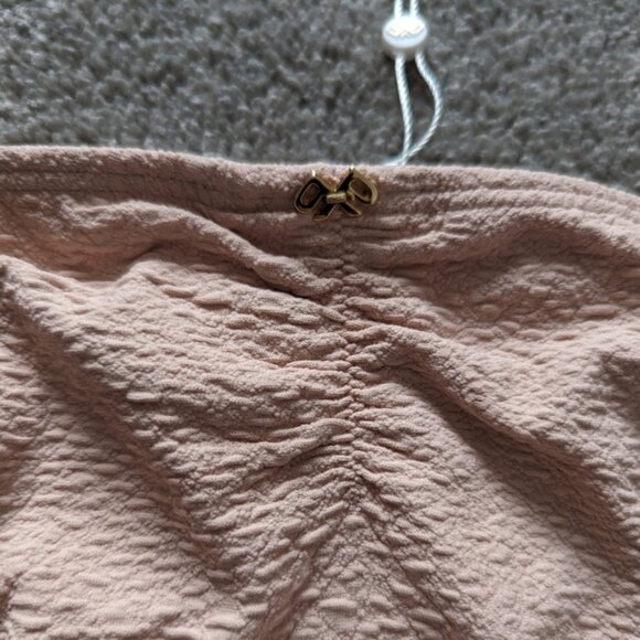 Pilyq ruched textured peach color bikini bottom swimsuit women's Medium BNWT NEW - Picture 5 of 9